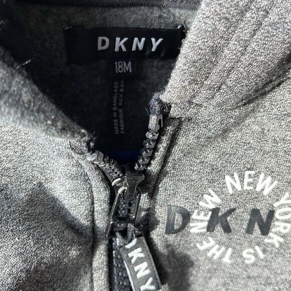 DKNY Toddler Zip Up Fleece with Hood Sweatshirt Size 18 months - Picture 4 of 5